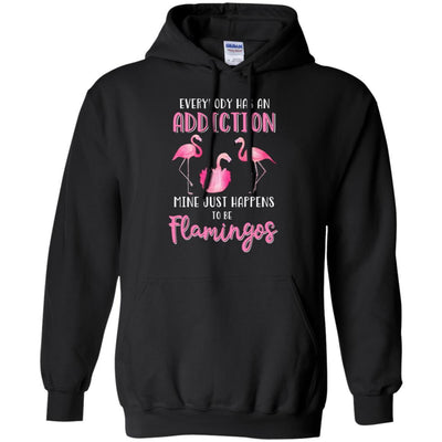 Everybody Has An Addiction Mine Just Happens To Be Flamingos-T-Shirt & Tank Top-Pullover Hoodie-Black