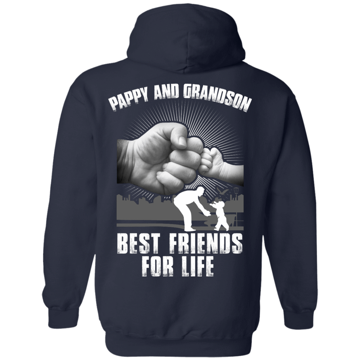 Pappy And Grandson Best Friends For Life-T-Shirt & Hoodie-Pullover Hoodie-Navy