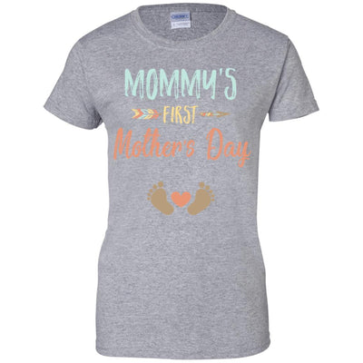 Funny Mommy's First Mother's Day Gift-T-Shirt & Tank Top-Women's T-Shirt-Sport Grey