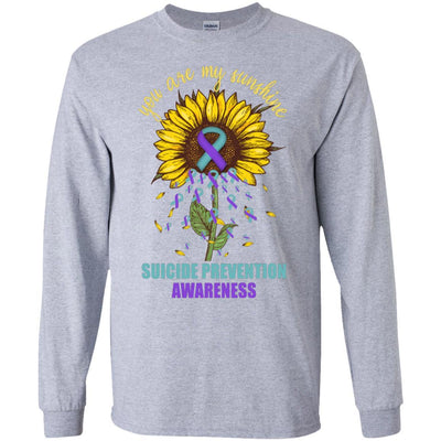 You Are My Sunshine Suicide Prevention Awareness-T-Shirt & Hoodie-Long Sleeve T-Shirt-Sport Grey
