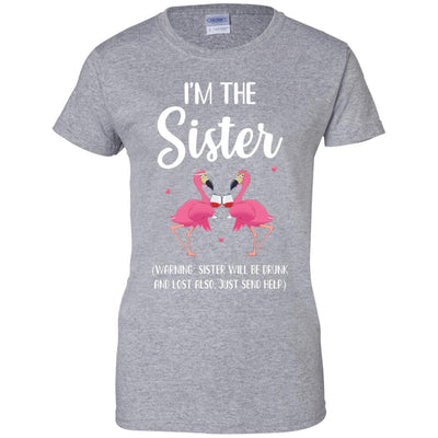 If I Lost Or Drunk Please Return To Sister Flamingo-T-Shirt & Tank Top-Women's T-Shirt-Sport Grey