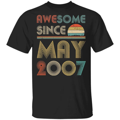 Awesome Since May 2007 Vintage 14th Birthday Gifts-T-Shirt & Hoodie-Classic T-Shirt-Black