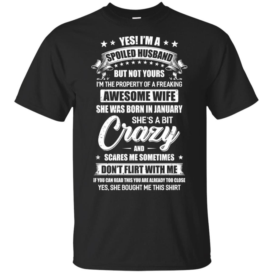 Yes I'm A Spoiled Husband Of A January Wife Funny-T-Shirt & Hoodie-Classic T-Shirt-Black