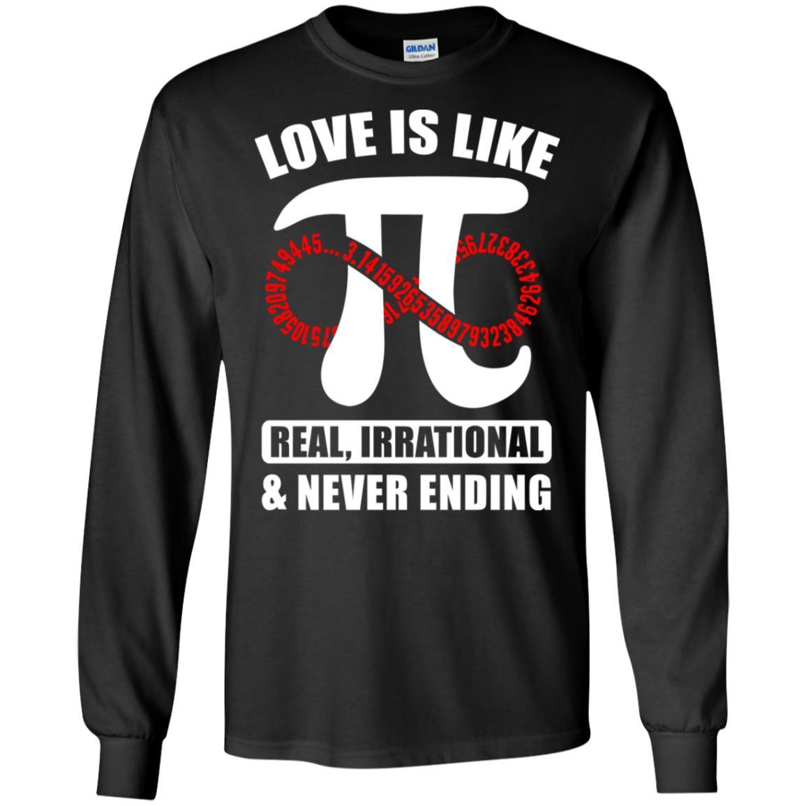 Love Is Like Pi Math 3.14 Pi Day Gift-T-Shirt & Hoodie-Long Sleeve T-Shirt-Black