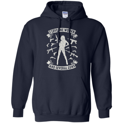 I Love One Woman And Several Guns-T-Shirt & Hoodie-Pullover Hoodie-Navy