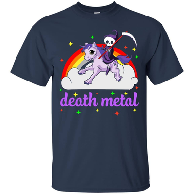 Death Metal Rocker Unicorn-T-Shirt & Hoodie-Classic T-Shirt-Navy