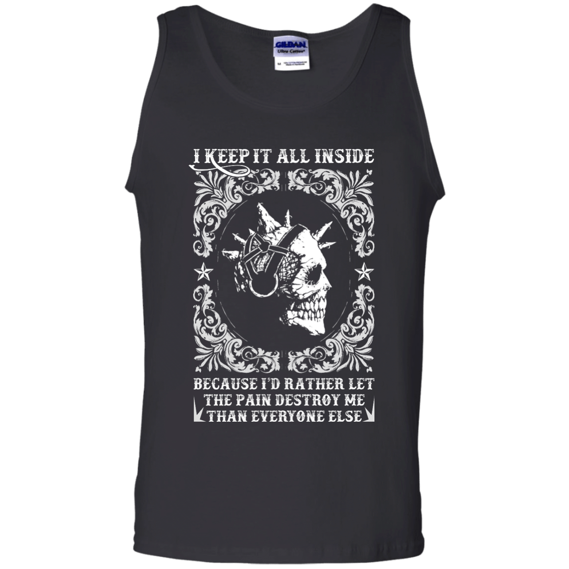 I Keep It All Inside Because I'd Rather Let The Pain Destroy Me-T-Shirt & Hoodie-Unisex Tank-Black