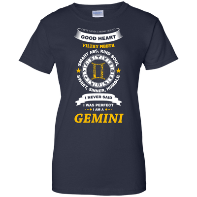 I Never Said I Was Perfect I Am A GEMINI-T-Shirt & Hoodie-Women's T-Shirt-Navy