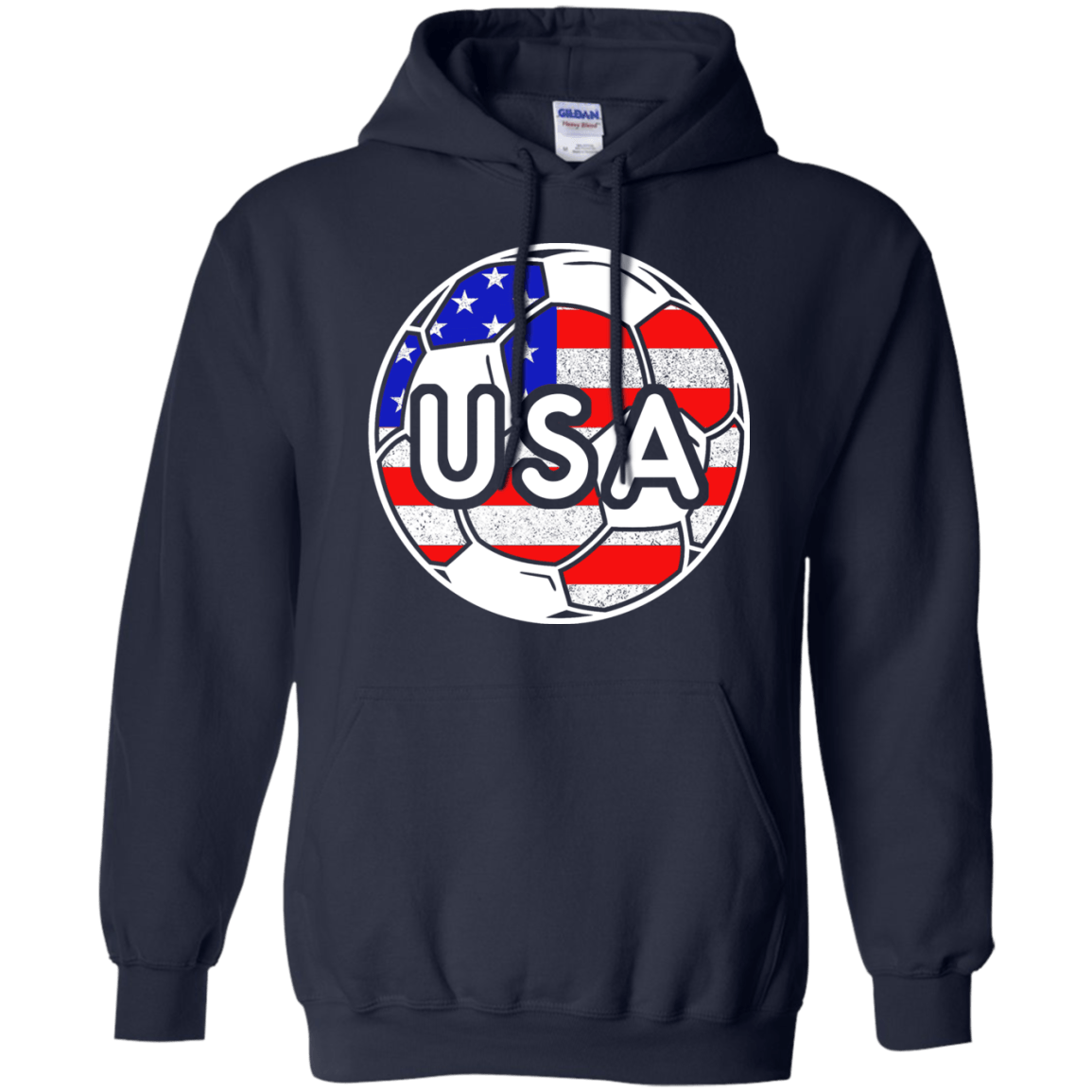 USA Soccer With America Jersey Color National Team-T-Shirt & Hoodie-Pullover Hoodie-Navy