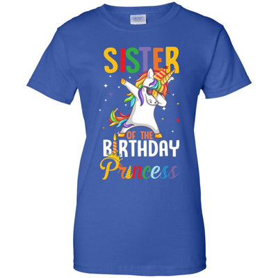 Sister Of The Birthday Girl Dabbing Unicorn Party-T-Shirt & Hoodie-Women's T-Shirt-Royal