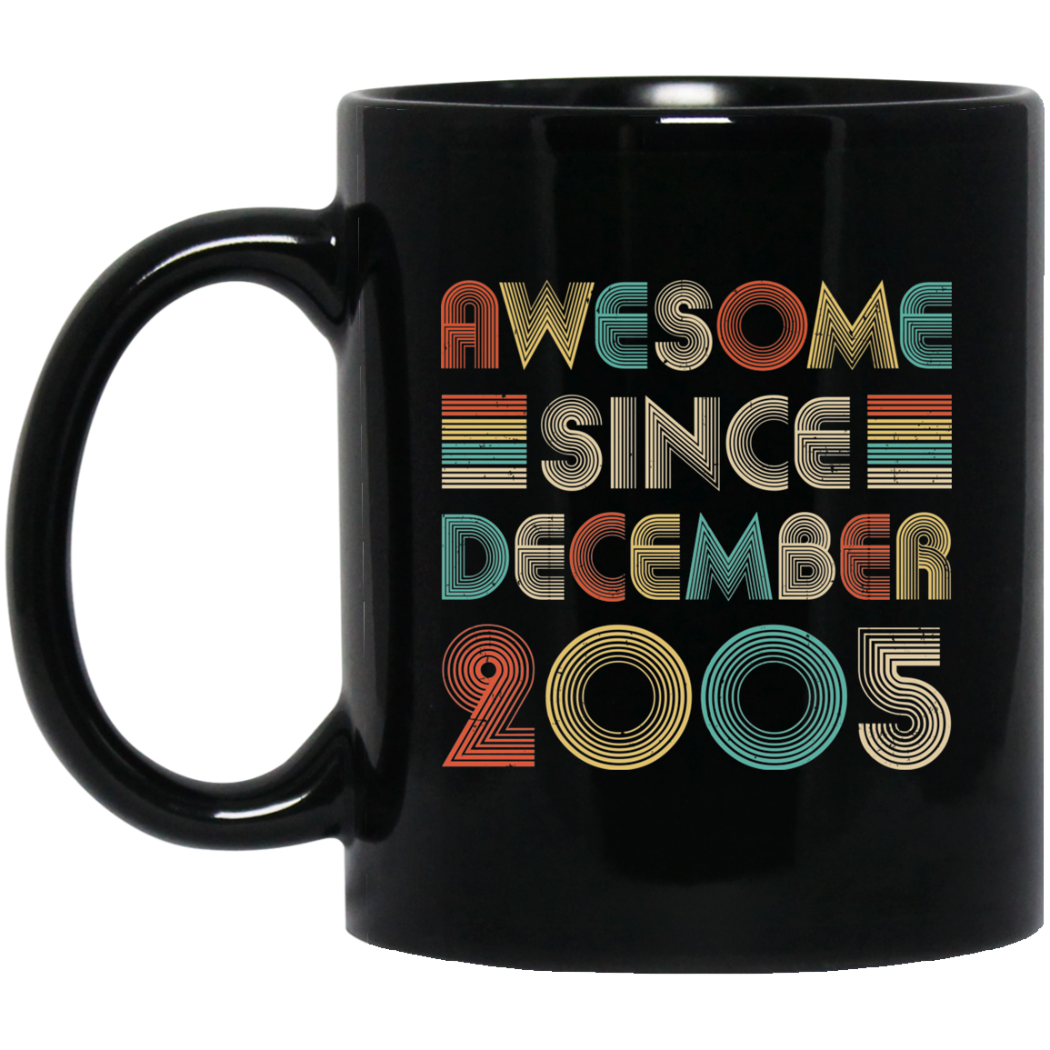 Awesome Since December 2005 Vintage 16th Birthday Gifts Mug-Coffee Mug-BM11OZ 11 oz. Black Mug-Black