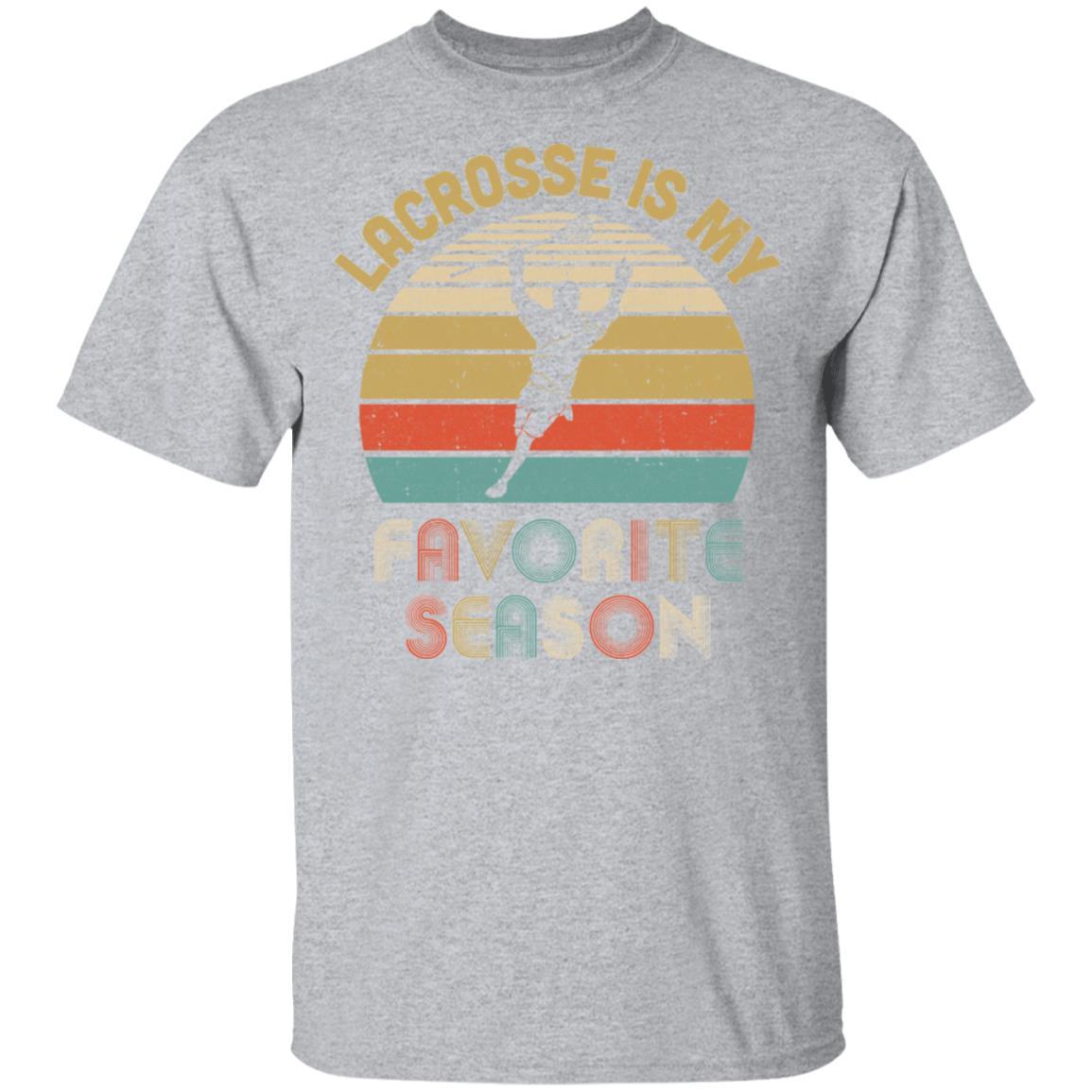 Lacrosse Is My Favorite Season Vintage-T-Shirt & Hoodie-Classic T-Shirt-Sport Grey