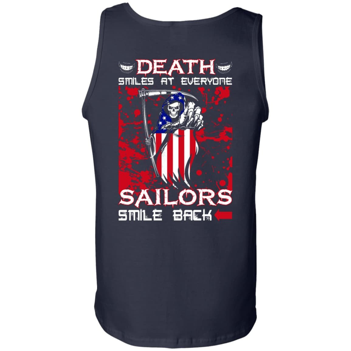 Death Smiles At Everyone Sailors Smile Back-T-Shirt & Hoodie-Unisex Tank-Navy