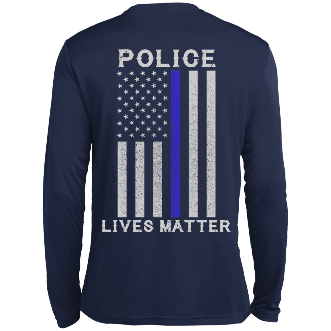 Police Lives Matter Thin Blue Line-T-Shirt & Hoodie-Long Sleeve T-Shirt-Navy