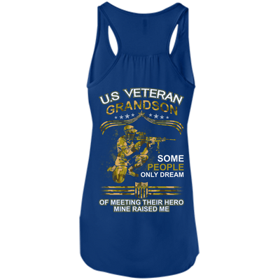 U.S. Veteran GrandSon Some People Only Dream Of Meeting-T-Shirt & Hoodie-Women's Flowy Racerback Tank-True Royal