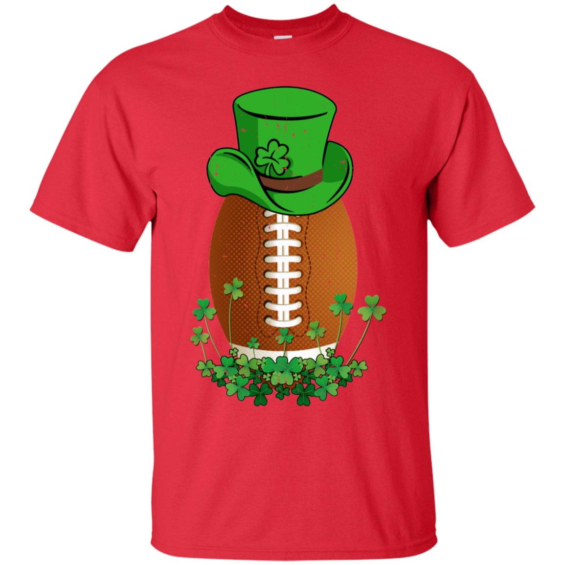 Shamrock Football Leprechaun St Patricks Day-T-Shirt & Hoodie-Classic T-Shirt-Red