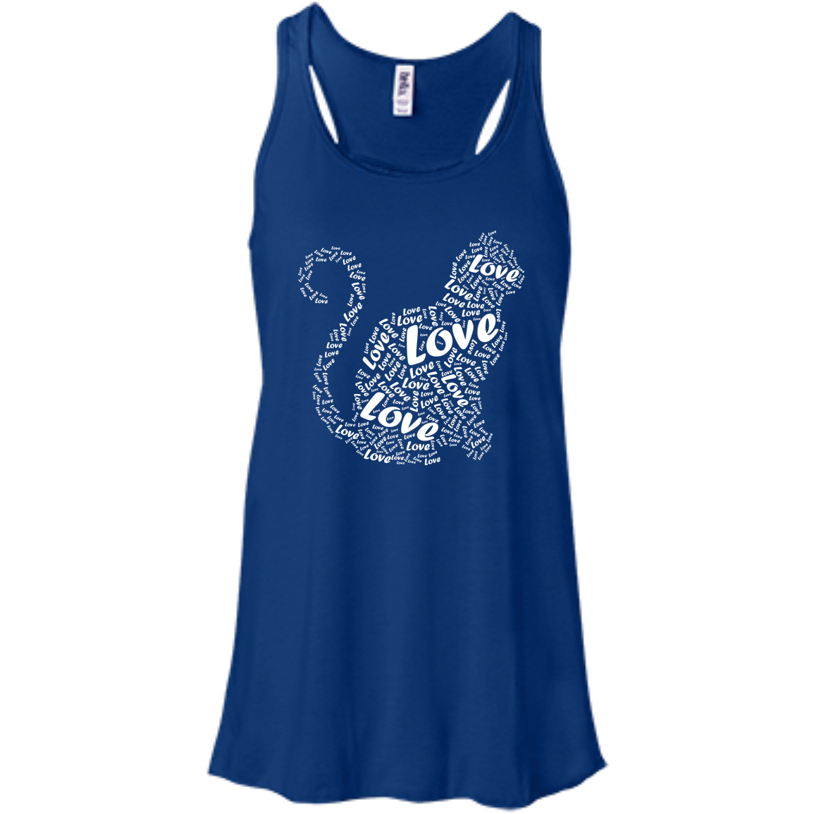 I Love Cats-T-Shirt & Hoodie-Women's Flowy Racerback Tank-True Royal