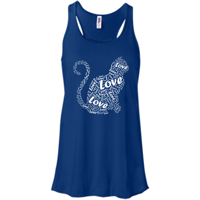 I Love Cats-T-Shirt & Hoodie-Women's Flowy Racerback Tank-True Royal