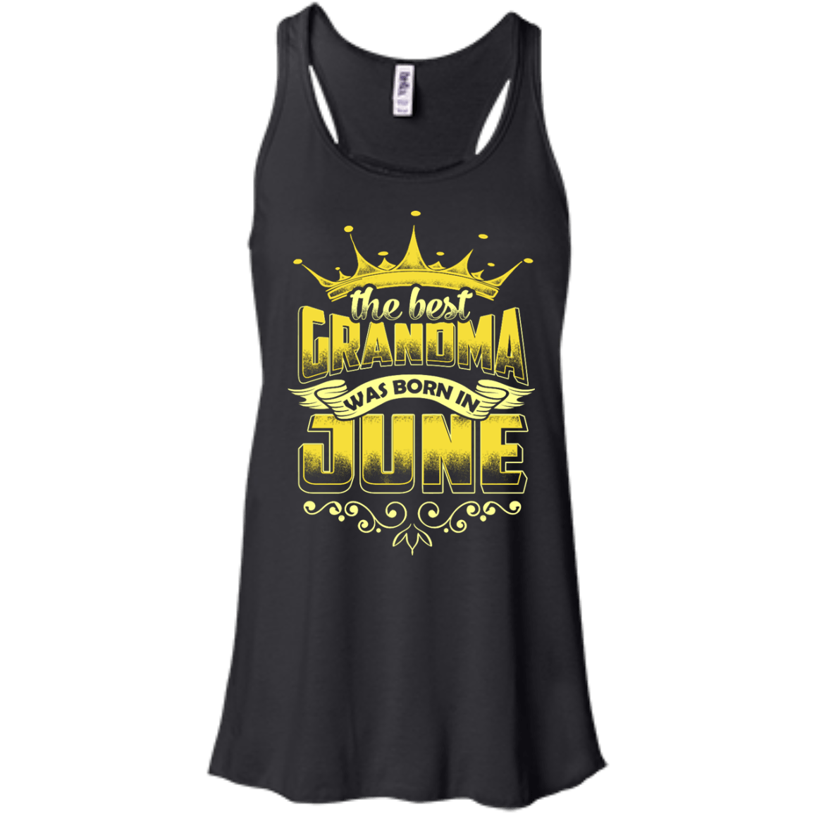 The Best Grandma Was Born In June-T-Shirt & Hoodie-Women's Flowy Racerback Tank-Black