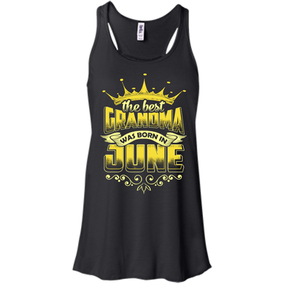 The Best Grandma Was Born In June-T-Shirt & Hoodie-Women's Flowy Racerback Tank-Black