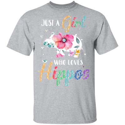 Just A Girl Who Loves Hippos Cute Hippo Lover-T-Shirt & Hoodie-Classic T-Shirt-Sport Grey