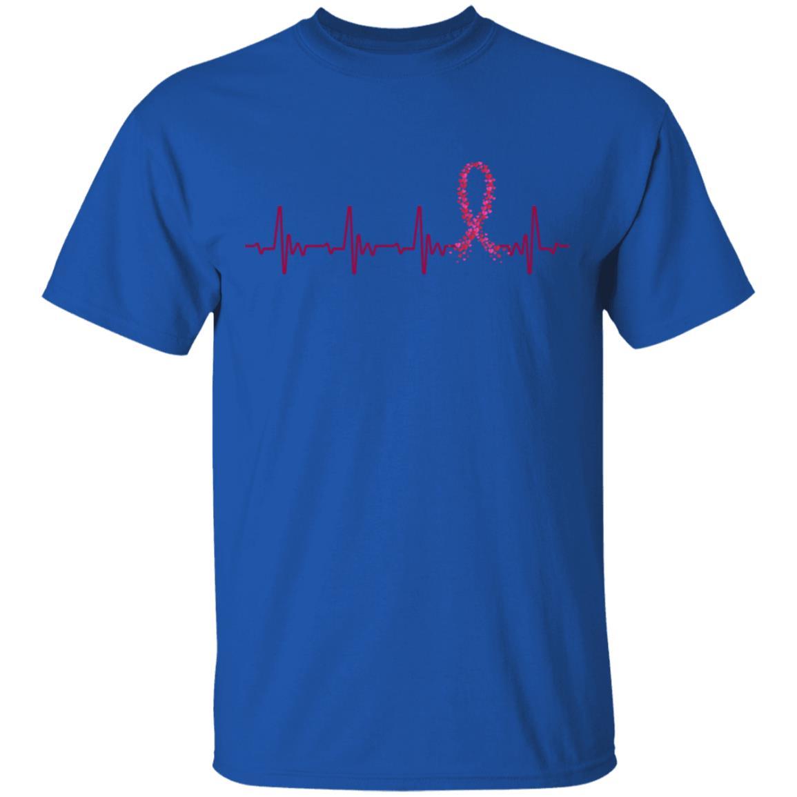 Multiple Myeloma Awareness Burgundy Ribbon Heartbeat-T-Shirt & Hoodie-Classic T-Shirt-Royal