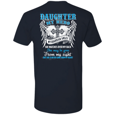 My Daughter My Hero My Guardian Angel She Watches Over My Back-T-Shirt & Hoodie-Premium T-Shirt-Midnight Navy