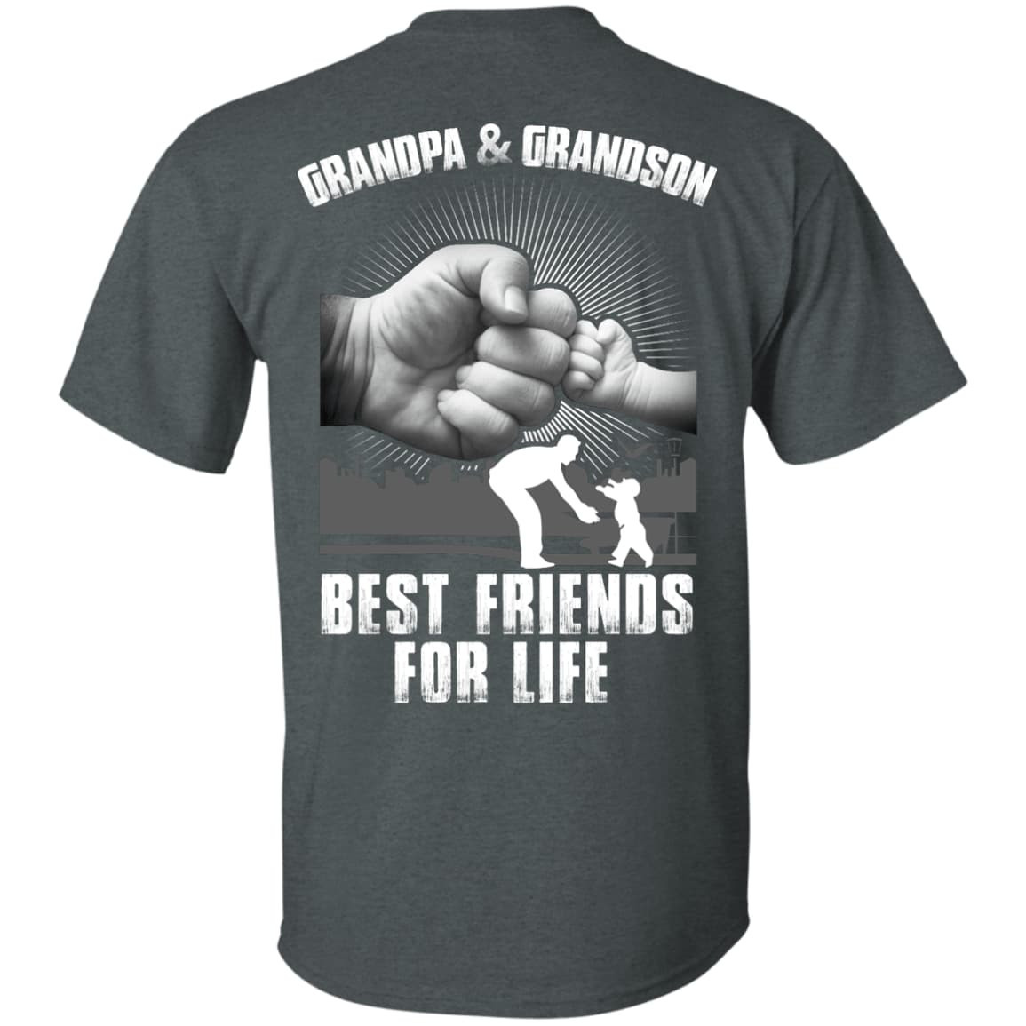 Grandpa And Grandson Best Friends For Life-T-Shirt & Hoodie-Classic T-Shirt-Dark Heather