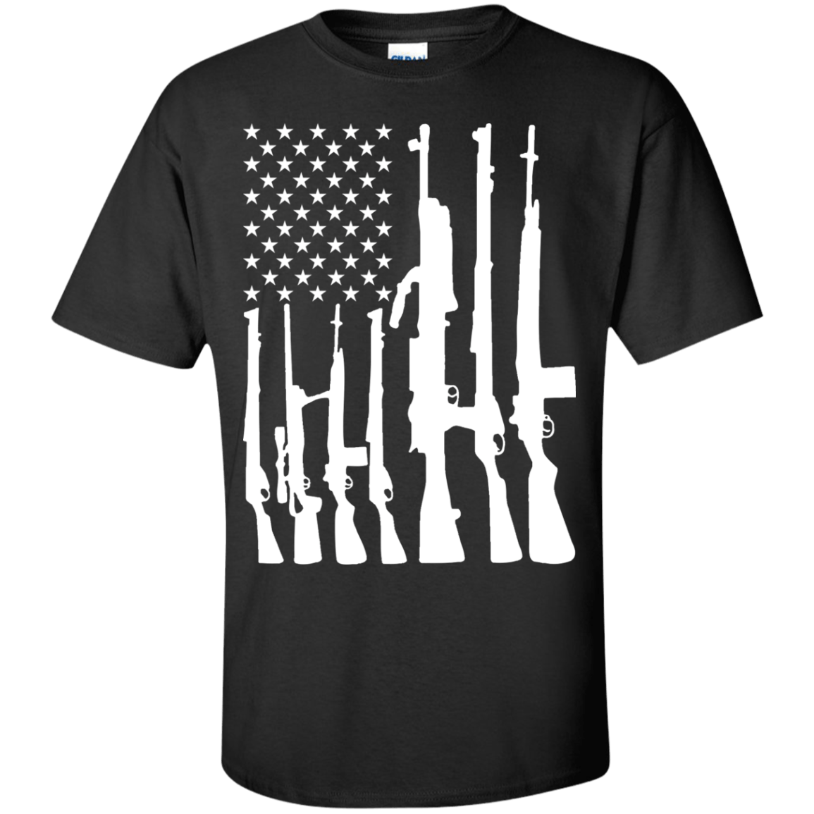 Rifle American Flag Machine Gun Rights-T-Shirt & Hoodie-Classic T-Shirt-Black