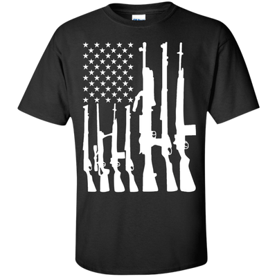 Rifle American Flag Machine Gun Rights-T-Shirt & Hoodie-Classic T-Shirt-Black