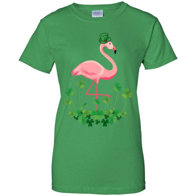 Flamingo Shamrock Happy St Patrick's Day-T-Shirt & Hoodie-Women's T-Shirt-Irish Green