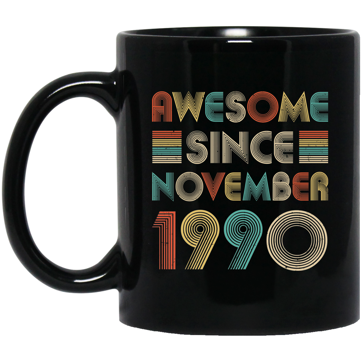 Awesome Since November 1990 Vintage 31th Birthday Gifts Mug-Coffee Mug-BM11OZ 11 oz. Black Mug-Black