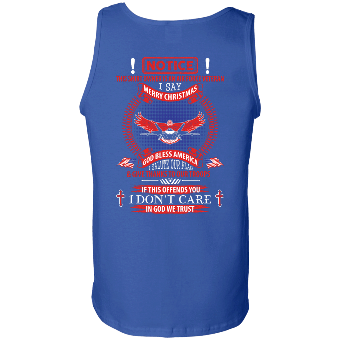 Notice This Shirt Owner Is An Air Force Veteran-T-Shirt & Hoodie-Unisex Tank-Royal
