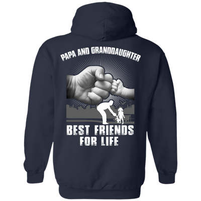 Papa And Granddaughter Best Friends For Life-T-Shirt & Hoodie-Pullover Hoodie-Navy