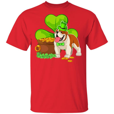 Bulldog St Patrick's Day Irish Dog Lover Funny Gifts-T-Shirt & Hoodie-Classic T-Shirt-Red