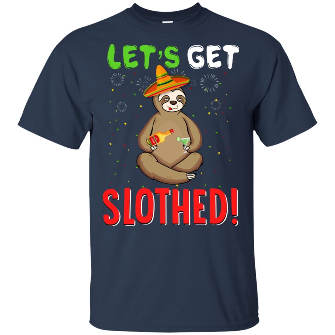 Sloth Cinco De Mayo Funny Get Slothed Drinking-T-Shirt & Hoodie-Classic T-Shirt-Navy