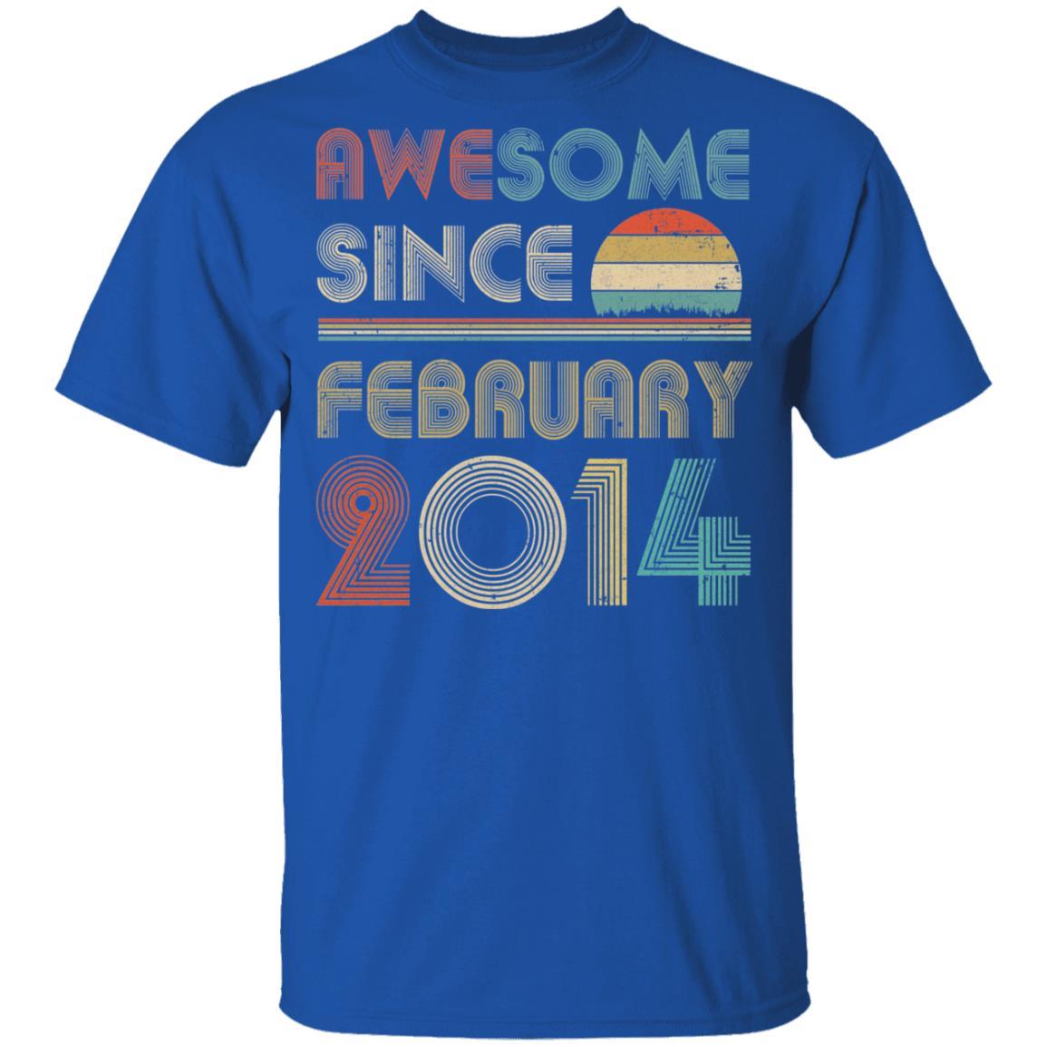 Awesome Since February 2014 Vintage 7th Birthday Gifts Youth-Youth Shirt-Youth T-Shirt-Royal