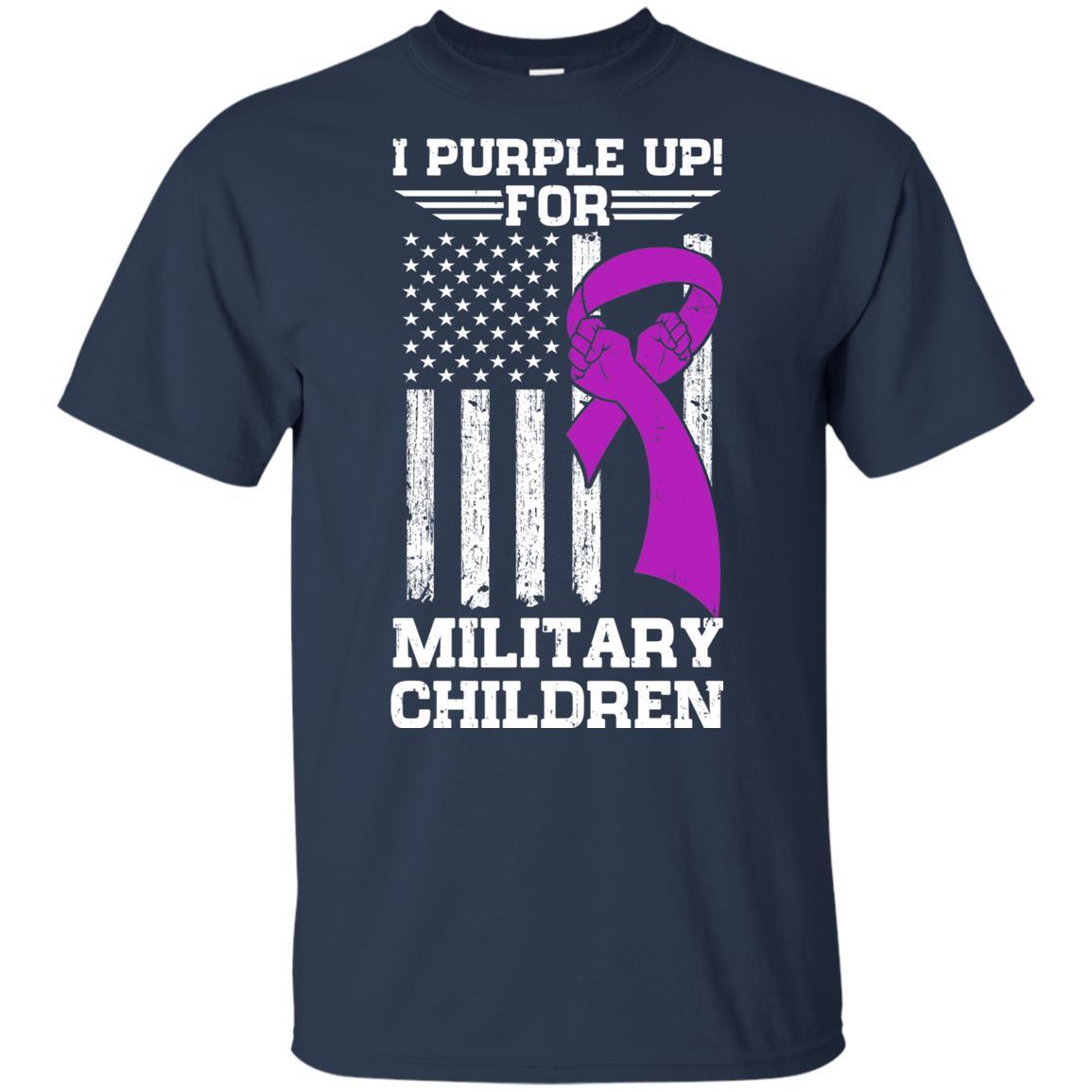 I Purple Up For Military Children Kid Child Gifts Youth-Youth Shirt-Youth T-Shirt-Navy