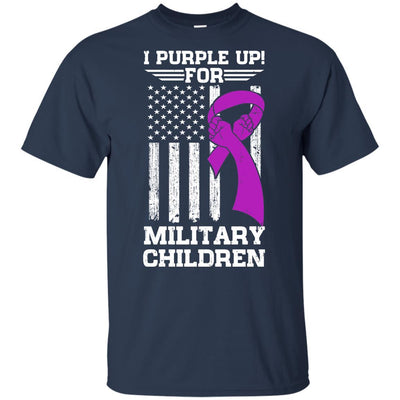 I Purple Up For Military Children Kid Child Gifts Youth-Youth Shirt-Youth T-Shirt-Navy