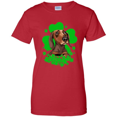 Dachshund St. Patrick's Day Clovers-T-Shirt & Hoodie-Women's T-Shirt-Red