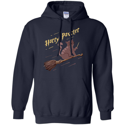 Harry Pawter Cat Lover-T-Shirt & Hoodie-Pullover Hoodie-Navy