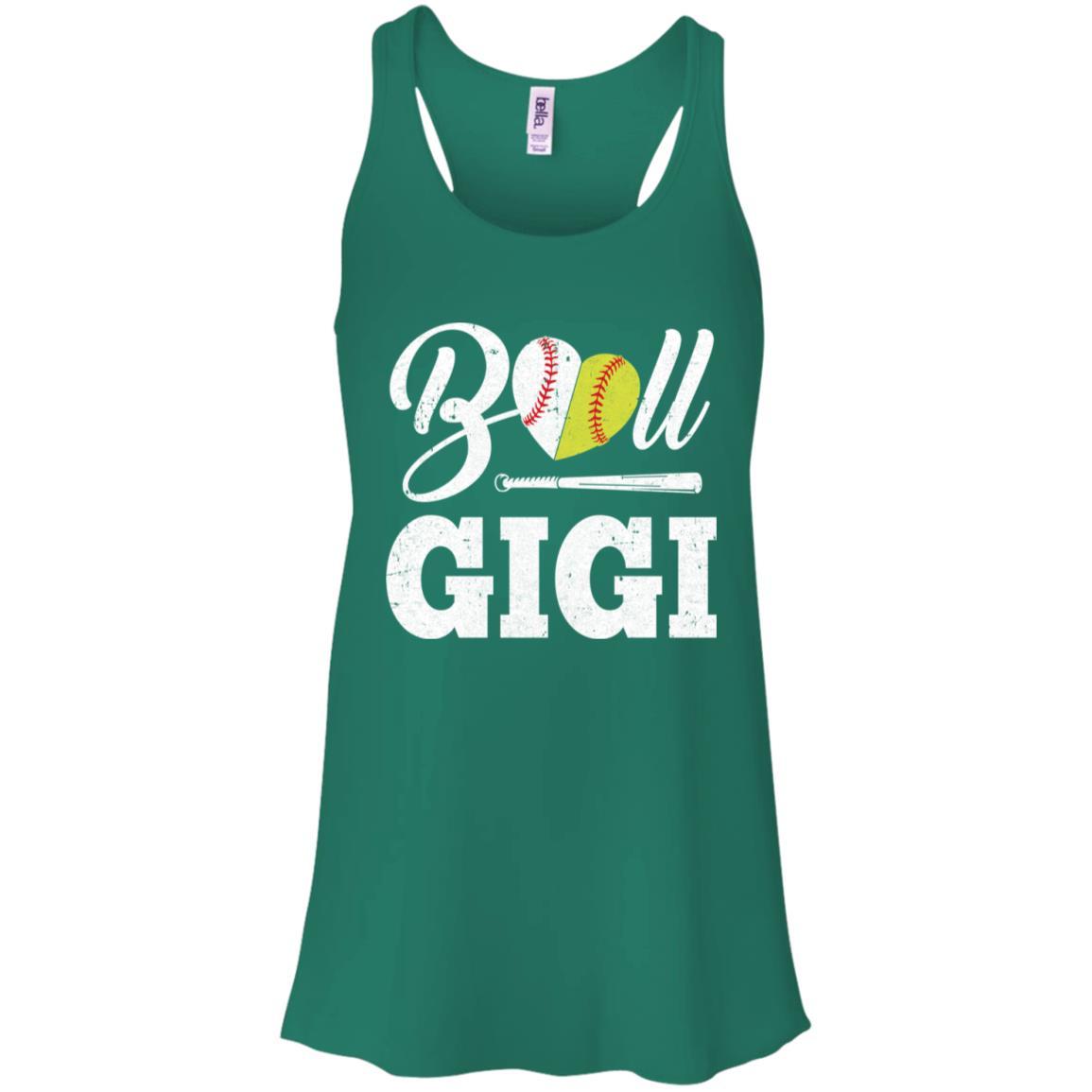 Funny Ball Gigi Softball Baseball Mothers Day Gifts-T-Shirt & Tank Top-Women's Flowy Racerback Tank-Kelly Green