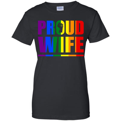 Proud Wife Lesbian Pride Month LGBT-T-Shirt & Hoodie-Women's T-Shirt-Black