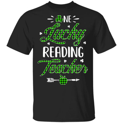 One Lucky Reading Teacher St Patricks Day Irish Gift-T-Shirt & Hoodie-Classic T-Shirt-Black