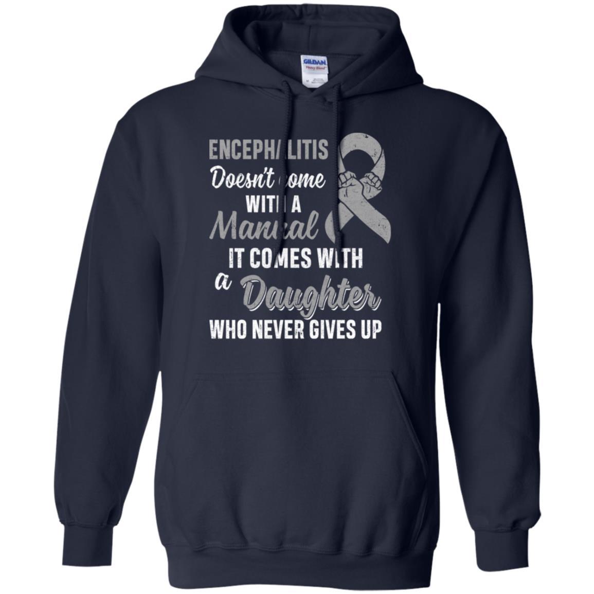 Encephalitis Awareness Daughter Warrior Gifts-T-Shirt & Hoodie-Pullover Hoodie-Navy