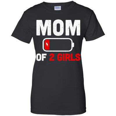 Funny Mom Of 2 Girls Mothers Day Gifts-T-Shirt & Hoodie-Women's T-Shirt-Black