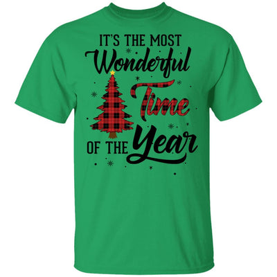 The Most Wonderful Time Of The Year Christmas Buffalo Plaid-T-Shirt & Sweatshirt-Classic T-Shirt-Irish Green
