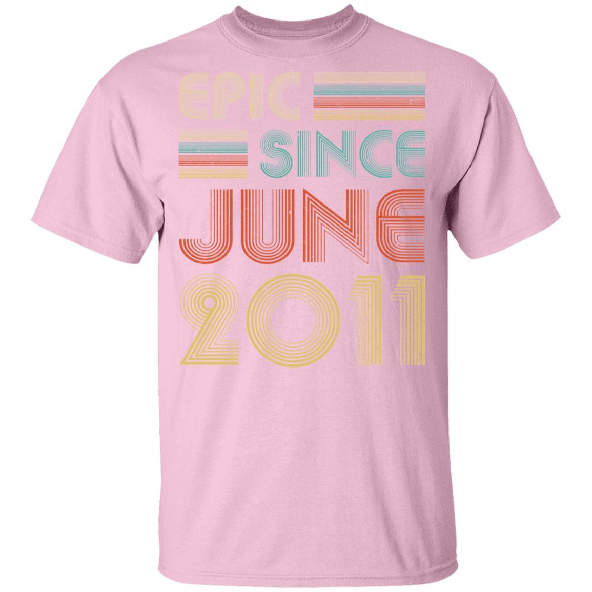 Epic Since June 2011 Vintage 10th Birthday Gifts Youth-Youth Shirt-Youth T-Shirt-Light Pink