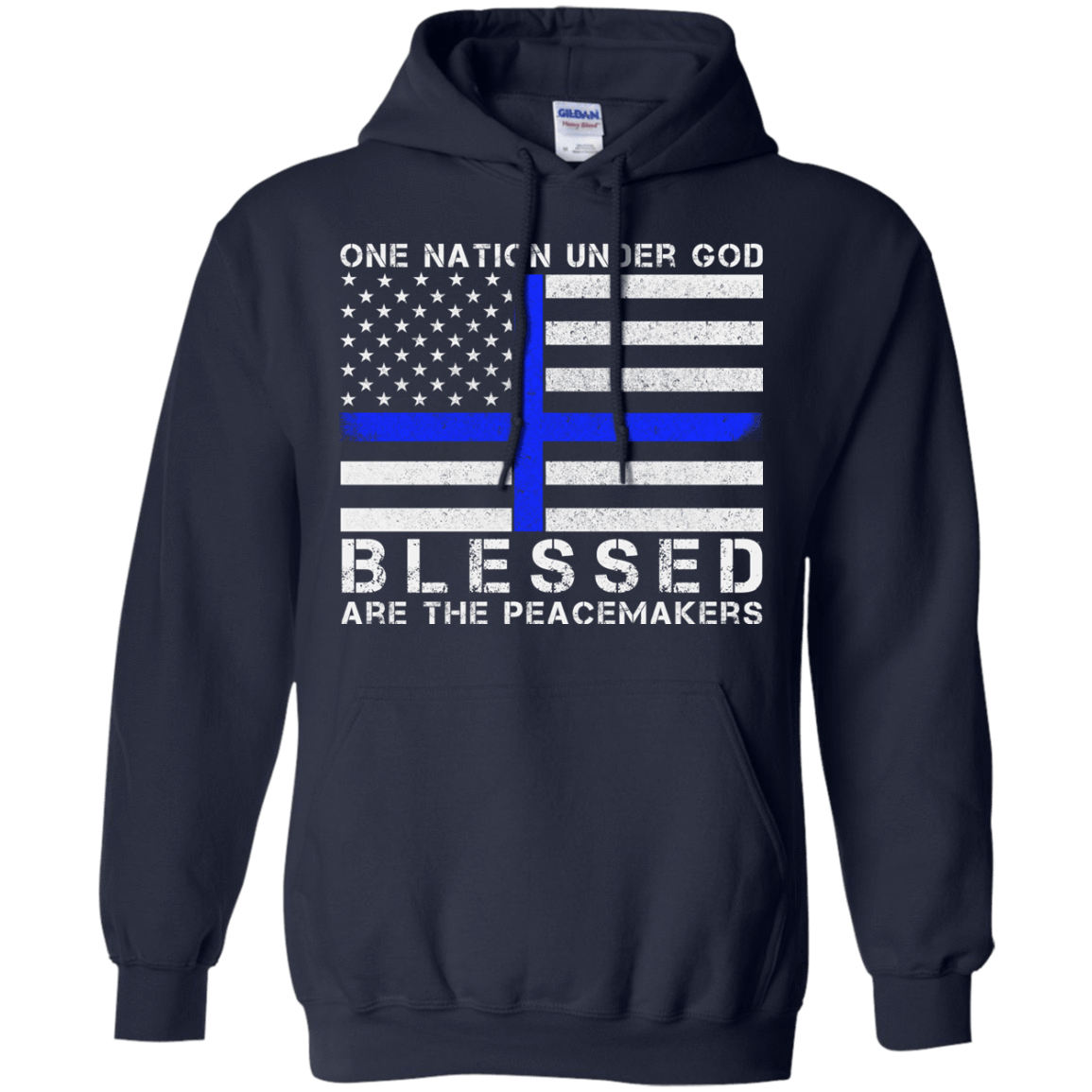 One Nation Under God-T-Shirt & Hoodie-Pullover Hoodie-Navy