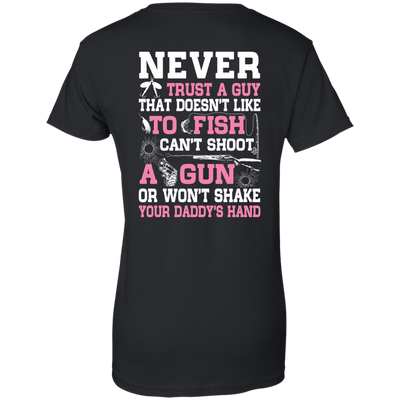NEVER TRUST A GUY Doesn't Like To Fish-T-Shirt & Hoodie-Women's T-Shirt-Black